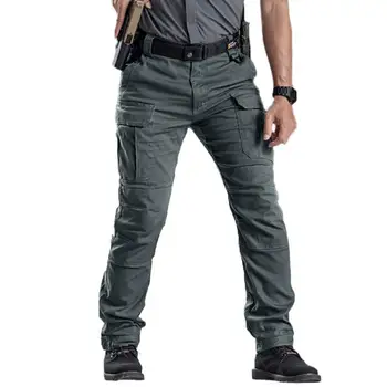 Мъжки ежедневни разтеглив, тактически панталони-карго с множество джобове, мъжки военни активни военни панталони за джогинг
