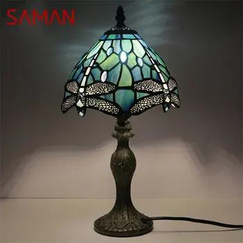 Настолна лампа SAMAN Тифани, модерен и креативен интериор под формата на водни кончета, led Настолна лампа за дома, хол, Спалня, прикроватной нощни шкафчета