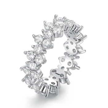 Нов женски пръстен с пълно Покритие, с Малка кръгла халка с цирконием, Нередовна Луксозни Пръстени за Сватбената церемония, Прекрасен подарък, Мода декорация