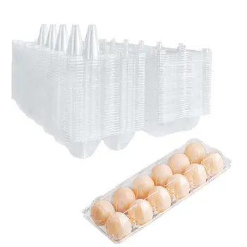 Празни кутии от яйца в насипно състояние, 5 опаковки - могат да се настанят 12 яйца, 1 дузина еднократна пластмасови тави за яйца за семейна фабрика